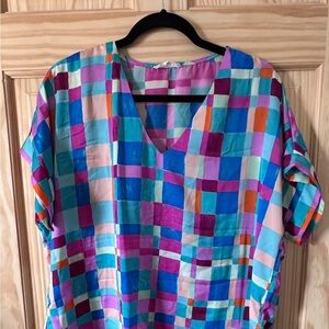 Multicolor Patchwork Women's Blouse
